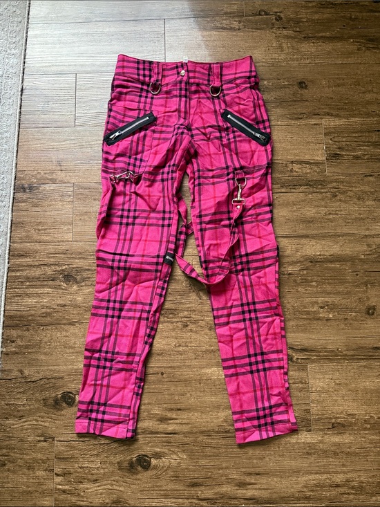 Lip Service Pants - Rare 2000's Lip Service Pink Plaid Bondage Pants